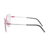 Side view of Silhouette 5561/MW 7205 eyeglasses, showcasing elegant pink frames and sleek black temples.