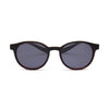 Black and red framed sunglasses with dark lenses, stylish accessory for sun protection.