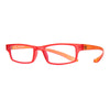 Pricon CERVO 8822 reading glasses in vibrant red and orange frame, combining style and optical clarity.