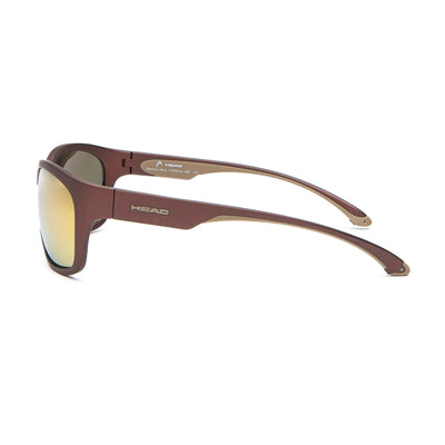 Head H13008 390 sunglasses in brown frame with reflective lenses, designed for sport and style, featuring UV protection.