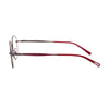 Side view of Vulkani VI334 477 kids eyeglasses showcasing stylish red and gray frame design.