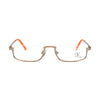 BK Eyewear BK23017 233 unisex eyeglasses with orange temple accents and a modern frame design.