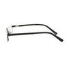 Side view of BK Eyewear BK23018 600 eyeglasses, showcasing trendsetting design and durable black frames.