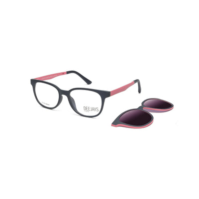 Deejays Eyewear D60926 800 unisex eyeglasses with detachable sunglasses, featuring a stylish black and pink design.