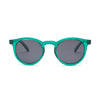 INVU IK2306 B sunglasses in vibrant green frame with gray polarized lenses for enhanced clarity and style.