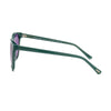 Side view of INVU M54810 500 sunglasses with green frame and purple lenses, showcasing premium Swiss design.