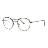 Unisex Emil K. E64278 650 eyeglasses featuring a chic round frame and stylish green-accented design.