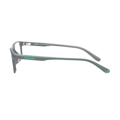 Kids eyeglasses Head H16044 10850 in gray with green accents, showcasing trendy design and quality craftsmanship.