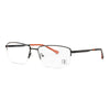 BK Eyewear H20020 633 eyeglasses showcasing a sleek black and orange design, perfect for stylish comfort and durability.