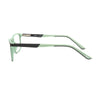 Side view of S.Oliver S93415 650 eyeglasses showcasing stylish green and black frames for kids.