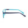 Side view of S.Oliver S93416 440 kids eyeglasses in blue and navy, showcasing stylish design and quality craftsmanship.