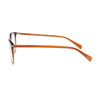 Side view of S.Oliver S93424 700 eyeglasses showcasing stylish orange frames and durable craftsmanship.