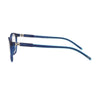 Side view of S.Oliver S93439 400 unisex eyeglasses showcasing blue frames and stylish design.