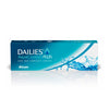 DAILIES AquaComfort Plus one-day contact lenses by Alcon, featuring a refreshing design and clear vision technology.