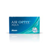 AIR OPTIX AQUA monthly contact lenses packaging by Alcon showcasing advanced comfort and clarity features.