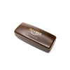 Hard Rock eyewear case in brown color, featuring stylish logo design for protecting eyeglasses.