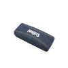 Denim eyeglasses case featuring 'ANGELS' branding, stylish and protective accessory for eyewear.