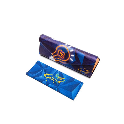 Kaos KK561 2 eyewear case in vibrant blue design with logo and artistic graphics. Perfect for stylish eyewear protection.