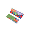 Colorful Genesis eyewear case and lens cloth featuring geometric patterns and vibrant colors.