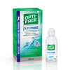 OPTI-FREE PureMoist contact lens solution box and bottle, offering hydration and comfort for all-day wear.